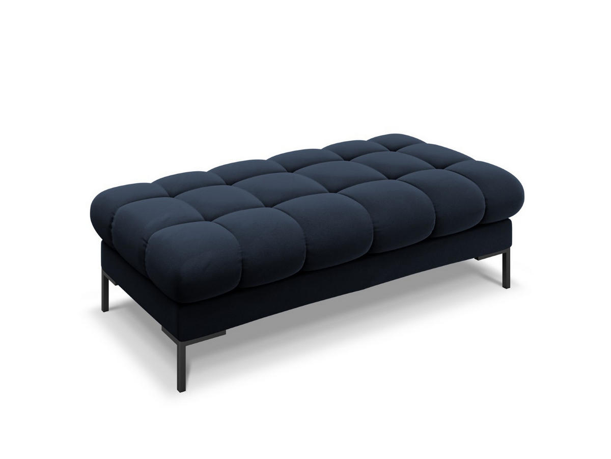 BANK Mamaia aus Samt dunkelblau 2 Sitzplätze - Dunkelblau, Textil (133/41/62cm) - Micadoni