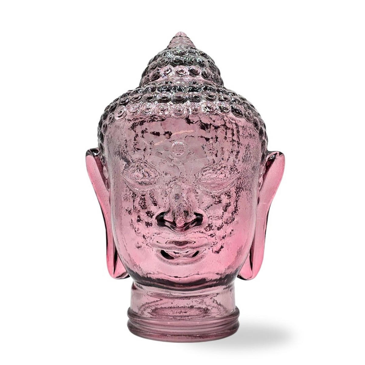 DEKO GLASKOPF THAI BUDDHA Glas, 30 cm Höhe T08 altrosa - Altrosa, Glas (19/30/19cm) - DESIGN DELIGHTS