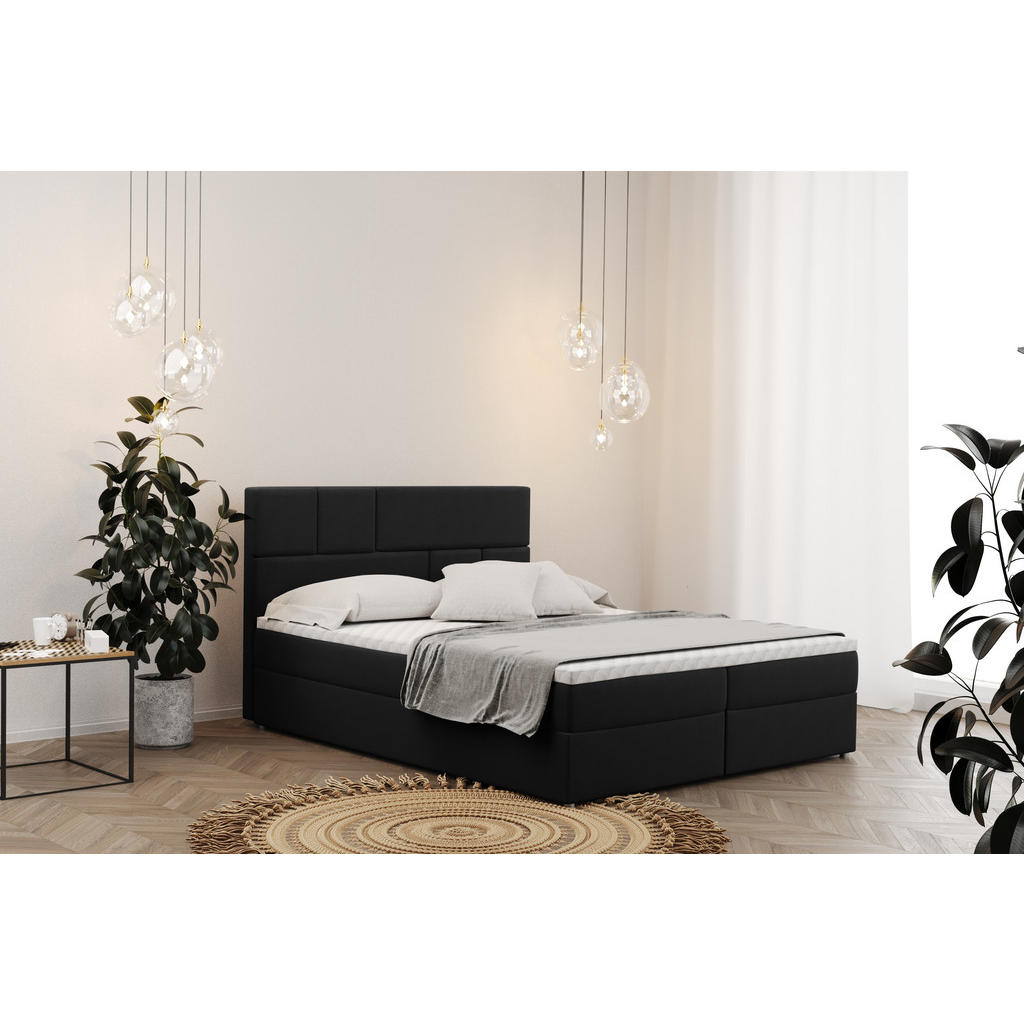 Thumbnail - Kaiser Möbel Boxbett, Schwarz, Textil, H2, Höhe ca. 20 cm, einzeln stellbar, 140x200 cm, Schlafzimmer, Betten, Boxspring...