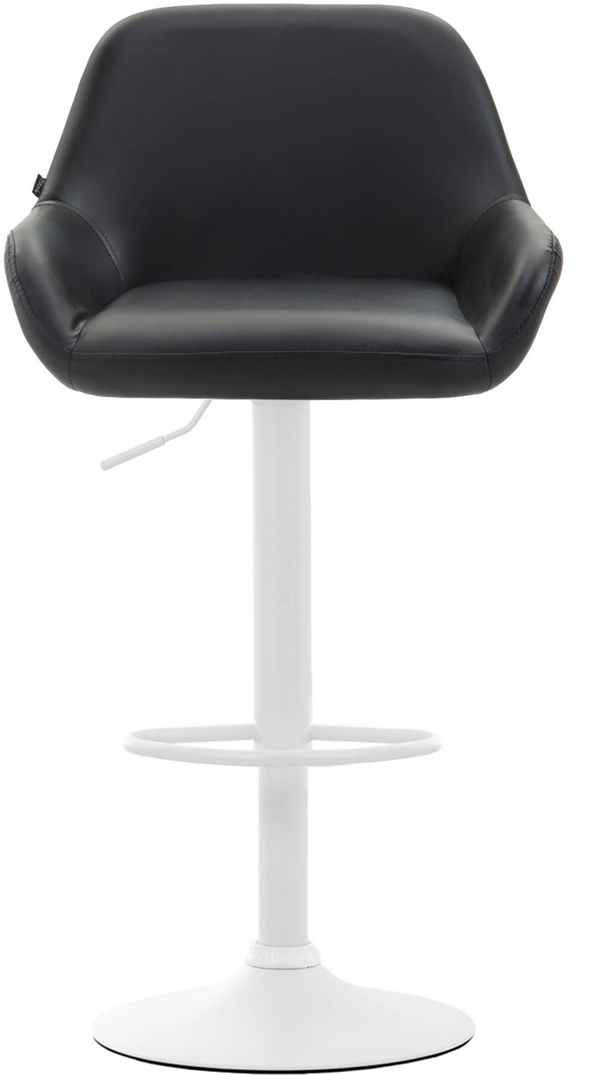 BARHOCKER 2er Set Prag Kunstleder weiß schwarz - Schwarz/Weiß, Kunststoff/Metall (51/109/52cm) - TPFLiving