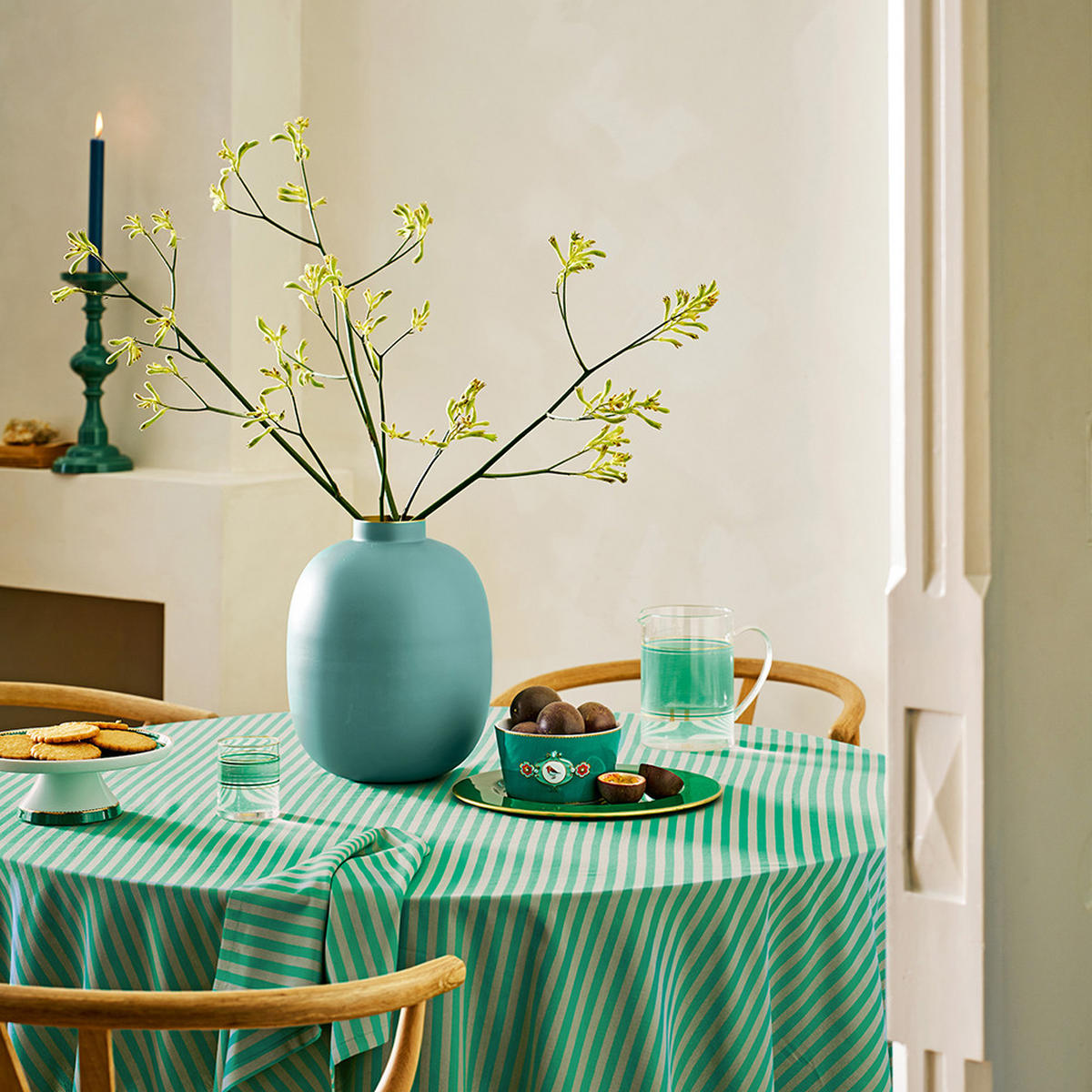 VASE Metal matt hellblau 32 cm - Hellblau, Metall (31cm) - Pip Studio
