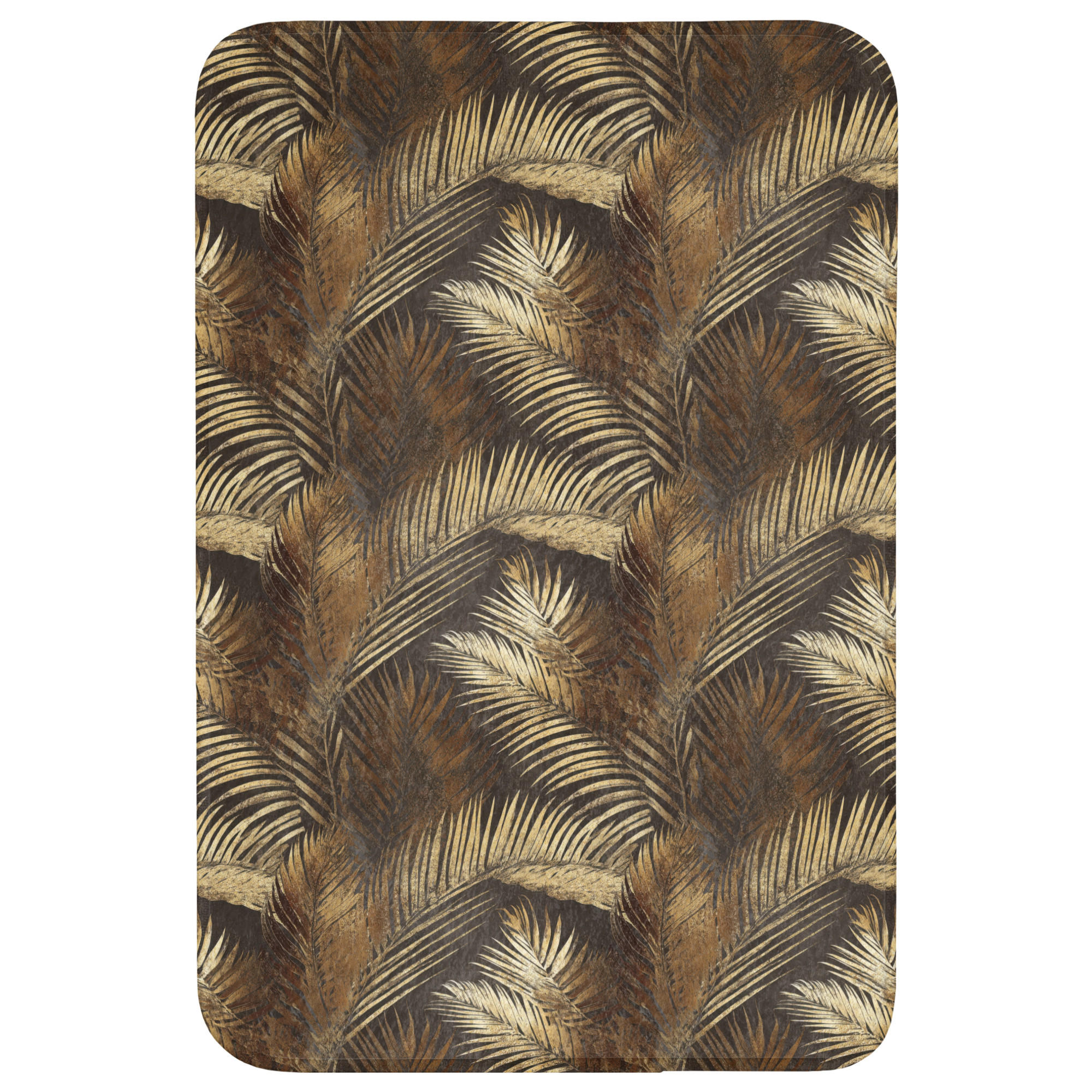OnlyWow WC PŘEDLOŽKA Tropical - Listy - zlaté 60x90 cm
