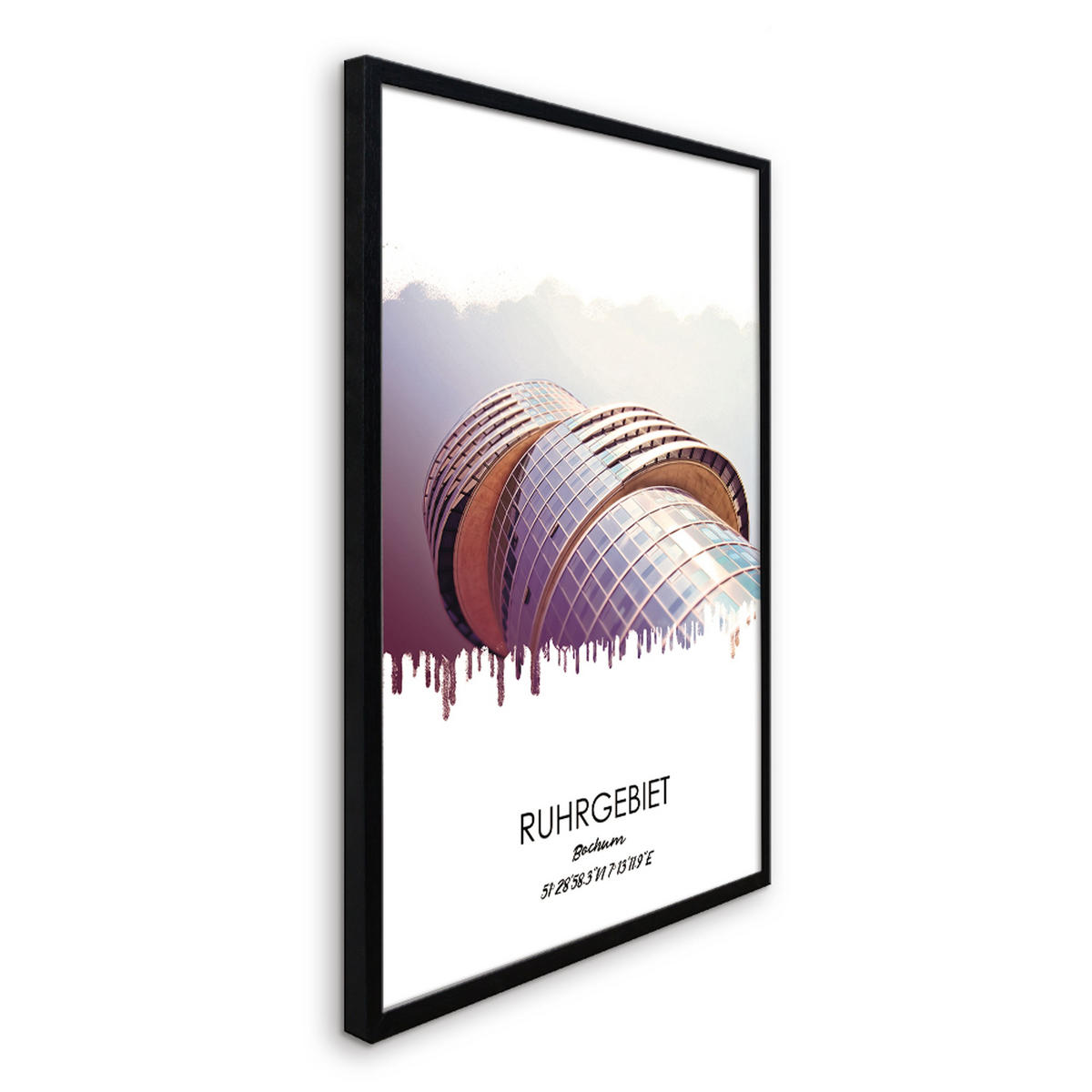 POSTER mit Rahmen 50x70 cm Ruhrgebiet Bochum - Anthrazit, Holz (51/71cm) - artissimo