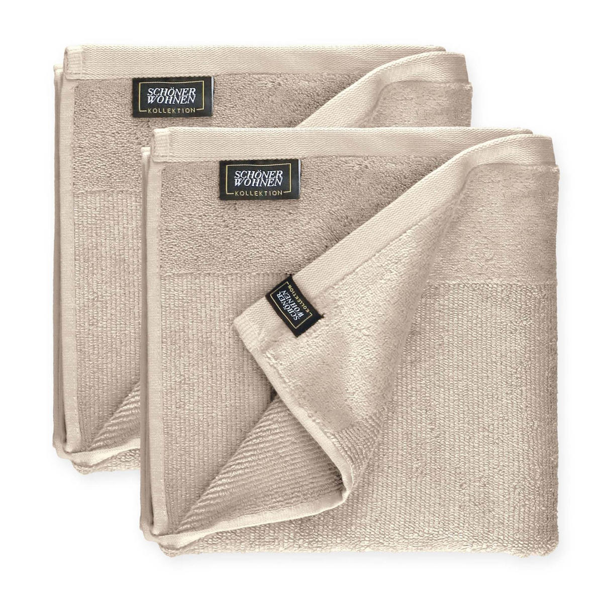 HANDTUCH AUS 100 % BAUMWOLLE SENSE 2ER SET - Beige, Textil (50/100cm) - Schöner Wohnen