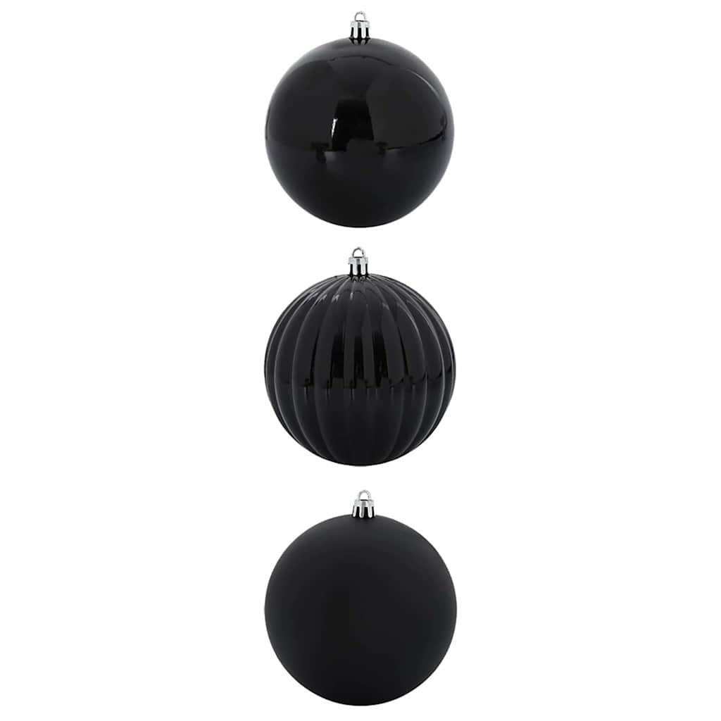 WEIHNACHTSKUGELSET XXL 3 -teilig 25/25/25 cm Schwarz Kunststoff - Schwarz, Kunststoff (25/25/25cm) - vidaXL