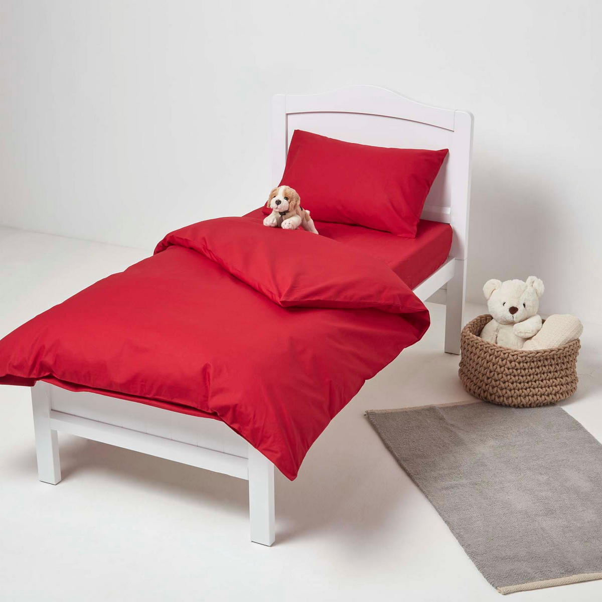 KINDER-SPANNBETTLAKEN 2er-Set, Ägyptische Baumwolle, 70/140 cm - Rot, Textil (70/140cm) - Homescapes