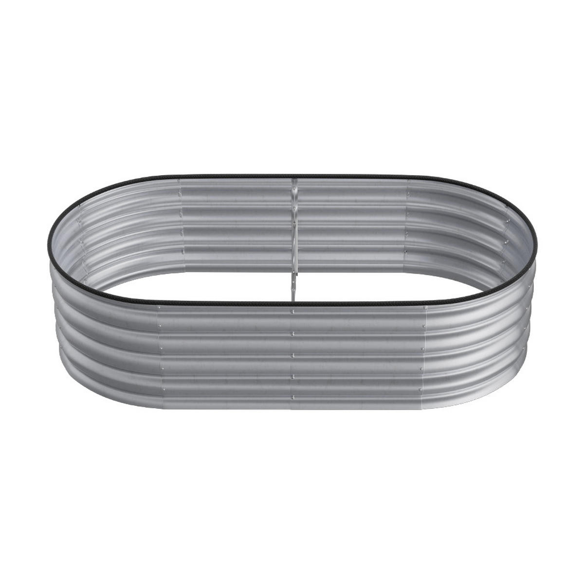HOCHBEET-PFLANZKASTEN mit Pflanzenstütze aus verzinktem Stahl in verzinkten Silber Ovalen Blumenkasten Garten Balkon rostfest 160 × 80 × 42 cm - Grün, Metall (80/42/160cm) - Livingandhome