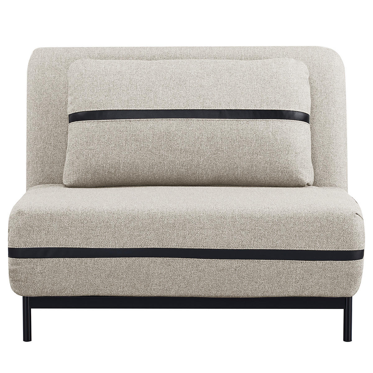 SCHLAFSESSEL - Hellgrau/Schwarz, Holz/Textil (105/82/88cm) - home24