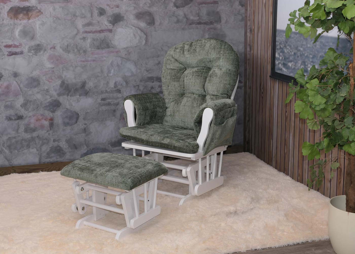 RELAXSESSEL Grün, Weiß - Weiß/Grün, Textil (75/100/71cm) - MCW