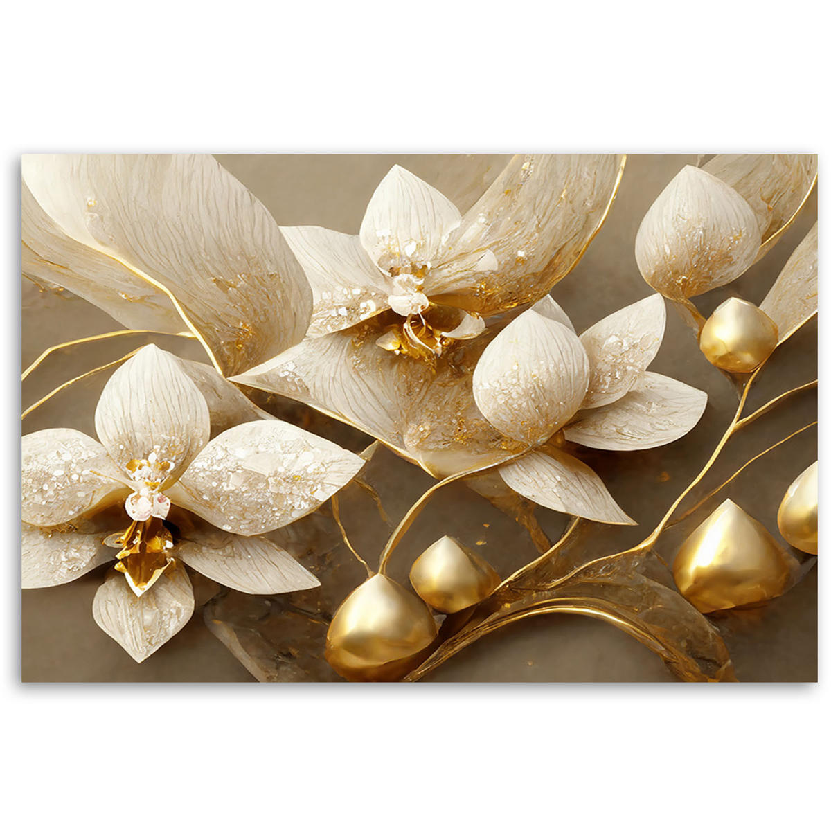 KUNSTDRUCK Gold 90/60 cm - Goldfarben, Textil (90/60cm) - KUNSTLOFT