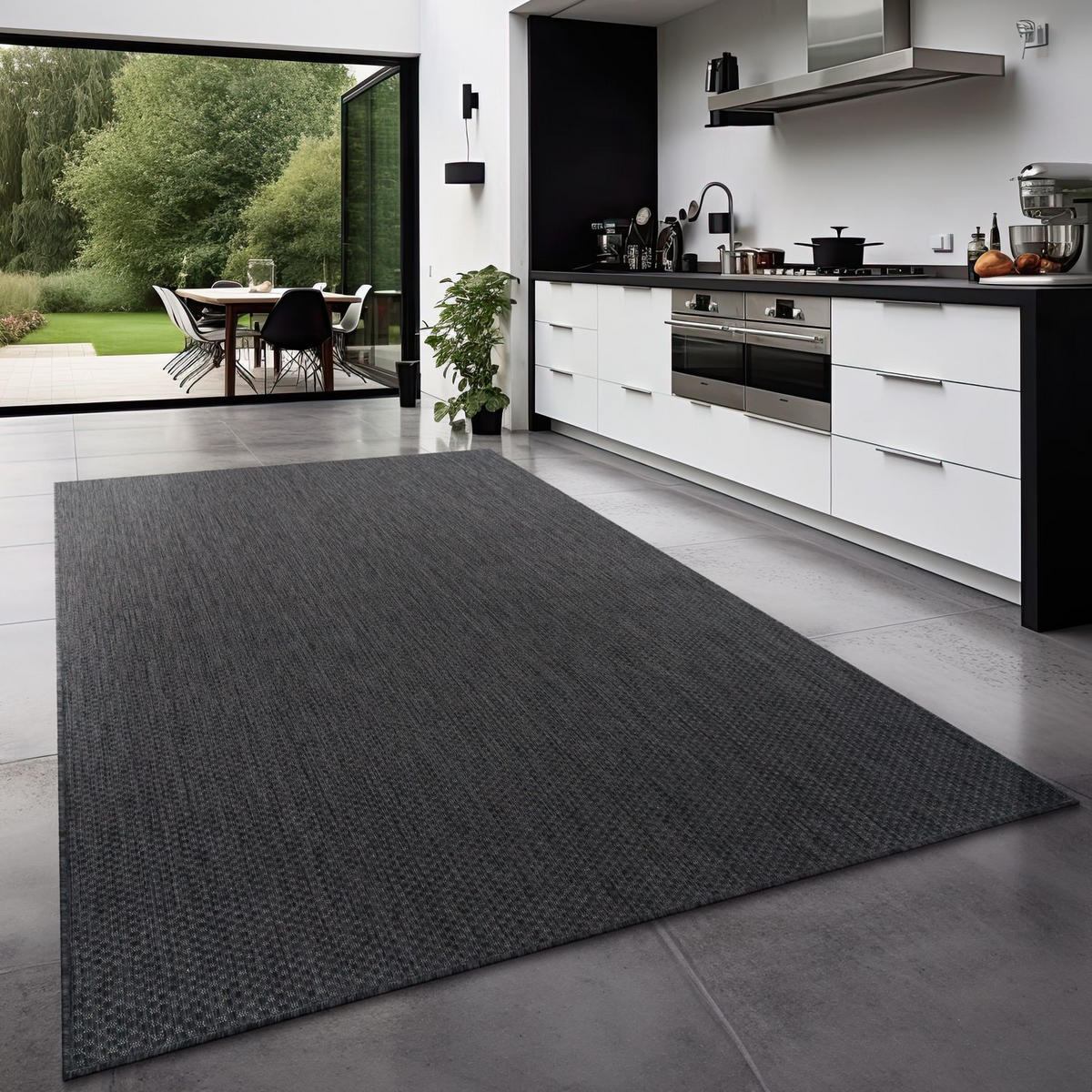 OUTDOORTEPPICH Anthrazit 240 x 340 cm - Anthrazit, Kunststoff (240/340cm) - TT Home