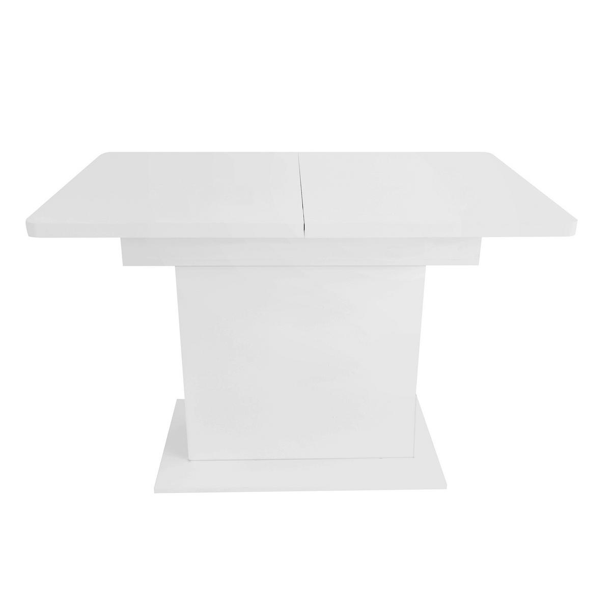 ESSTISCH, Spanplatte mit Metallgestell, ausziehbar mit Stauraum, 110/130/70/75 cm, Weiß - Weiß, Holzwerkstoff (130/70/75cm) - Redom