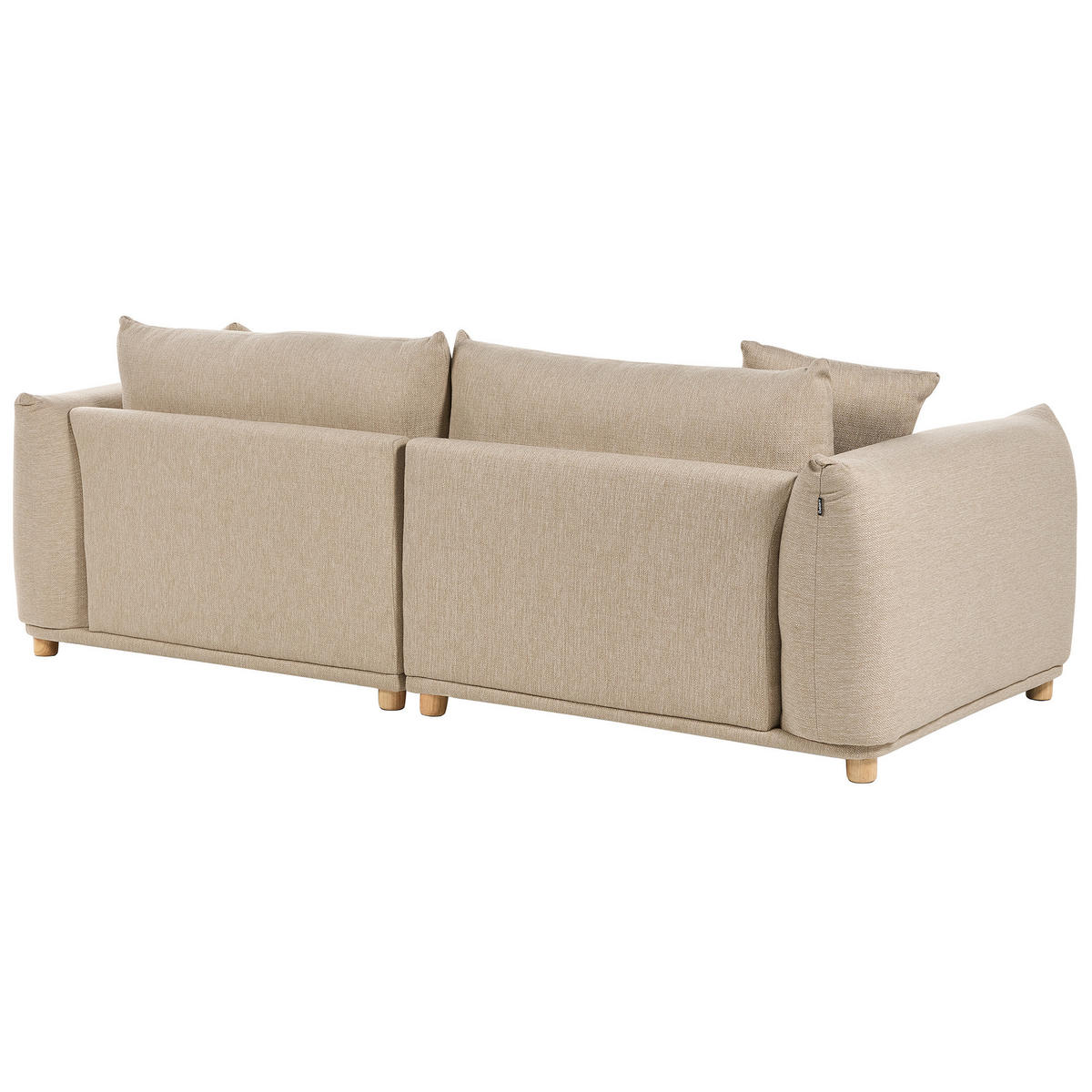 3-SITZER-SOFA hellbeige mit Kissen Luvos - Hellbraun/Beige, Textil (220/75/104cm) - Beliani