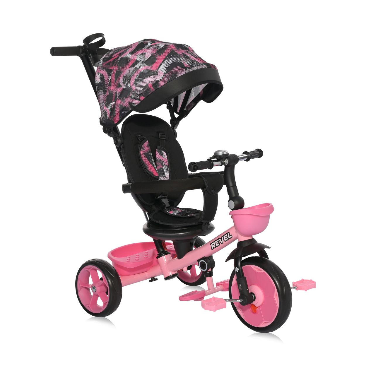 DREIRAD Revel 3 in 1 rosa Freilauf Lenkstange Becherhalter Korb - Rosa, Metall (55/54/78cm) - Lorelli