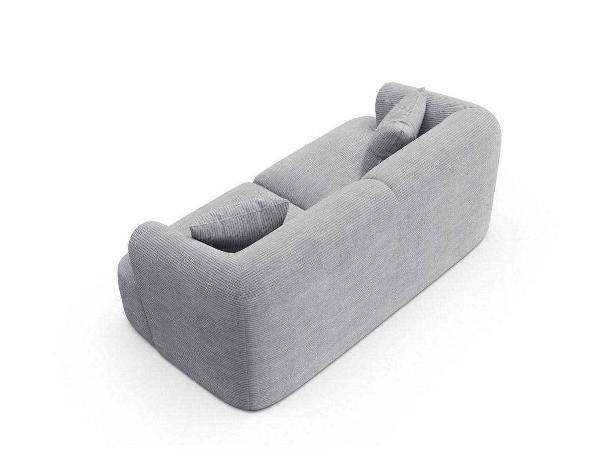 MODULARES-SOFA Campi aus Cord silber 2 Sitzplätze - Silberfarben, Textil (90/70/180cm) - Cosmopolitan Design