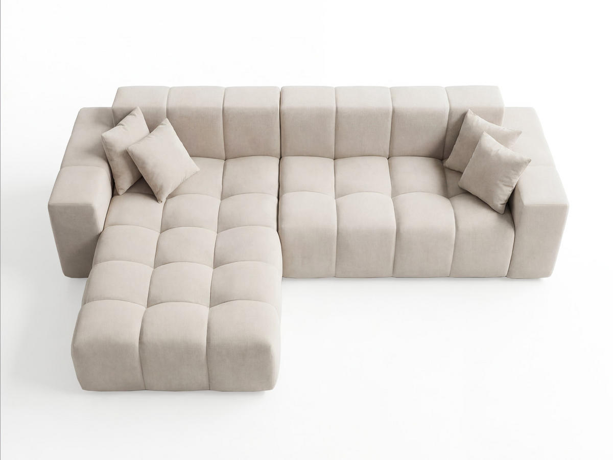 ECKSOFA Loopo Beige Links - Beige, Holz/Textil (265/180cm) - Graingold