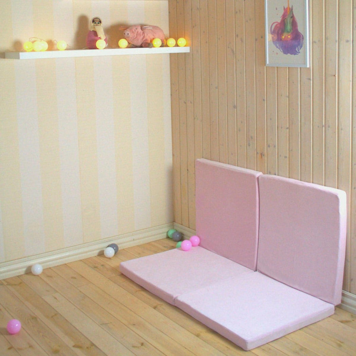 SPIELMATTE für Kinder, Quadratt, Samt, Hellrosa - Pink, Textil (120/120cm) - MeowBaby