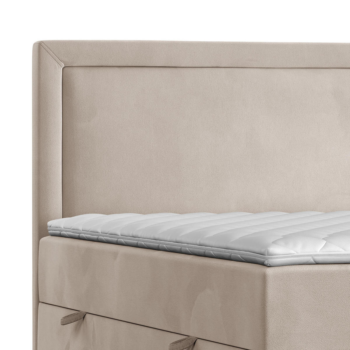 BOXBETT Jodan 120/200 cm Beige im Magic Velvet Stoff - Beige/Schwarz, Holz/Holzwerkstoff (120/200cm) - AltaBeds