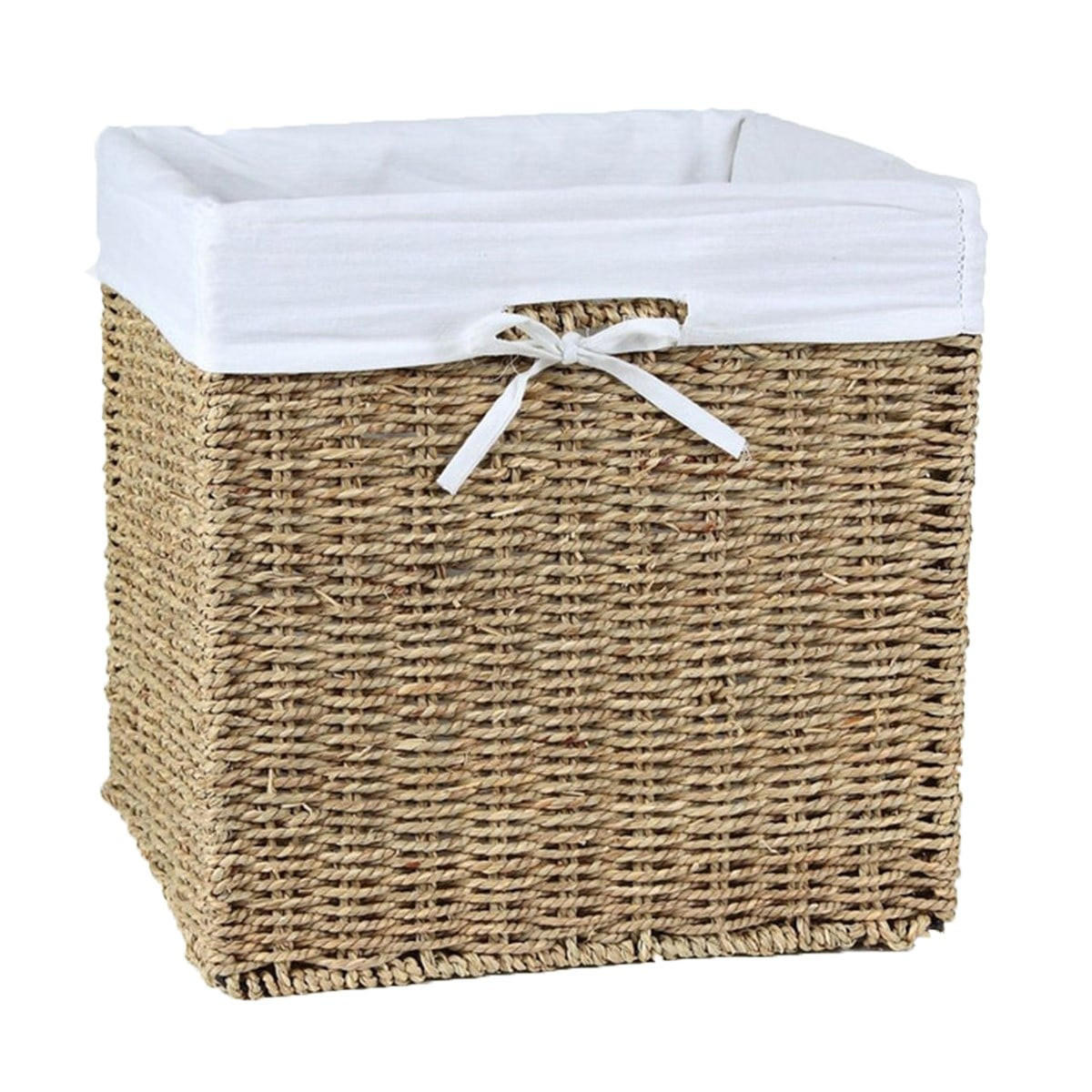 FALTBARER Aufbewahrungswürfel aus Seegras - 32 x 32 x 32 cm - Apfelbaumfarben, Naturmaterialien (32/32/32cm) - Calicosy