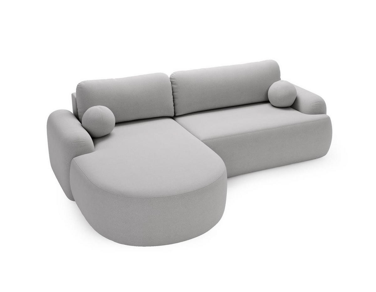ECKSOFA L Form Boucle OLIO Grau - Grau, Holzwerkstoff (261/177cm) - Compleo24