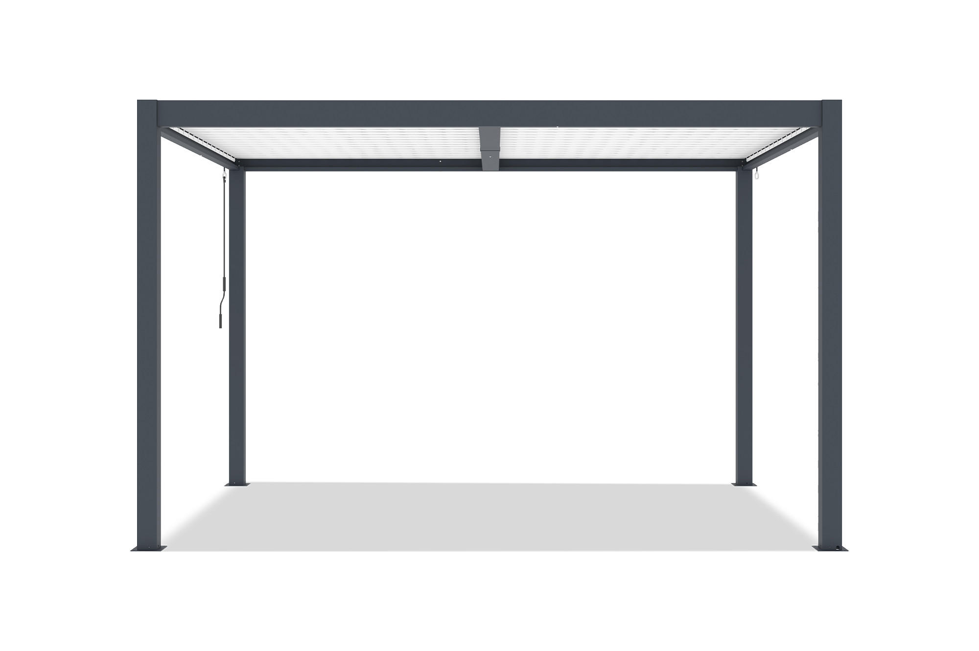 BIOKLIMA-PERGOLA Agosta 4x3m freistehend 250 cm hoch Graues Aluminium mit weißen - Grau, Metall (394/248/300cm) - Cazeboo