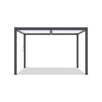 BIOKLIMA-PERGOLA Agosta 4x3m freistehend 250 cm hoch Graues Aluminium mit weißen - Grau, Metall (394/248/300cm) - Cazeboo