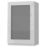 HÄNGESCHRANK Florence W2S/45 Grau / RAL 9003 signalweiß HG 45 / 32,5 / 72cm - Türanschlag rechts - Weiß Hochglanz/Grau, Holz/Holzwerkstoff (45/72/32.5cm) - Feldmann-Wohnen