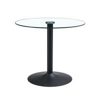 BARTISCH 85/76 cm in Transparent/Schwarz aus Glas und Metall - Schwarz, Holzwerkstoff (85/85/76cm) - Flora Grace