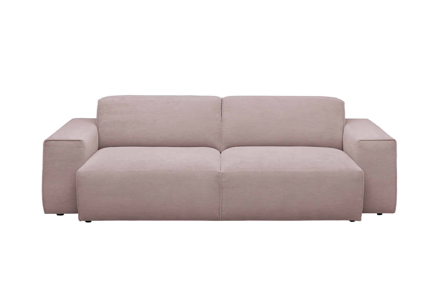 SOFA RANI Pink Cord - Pink/Schwarz, Kunststoff/Textil (256/71/101cm) - KAWOLA