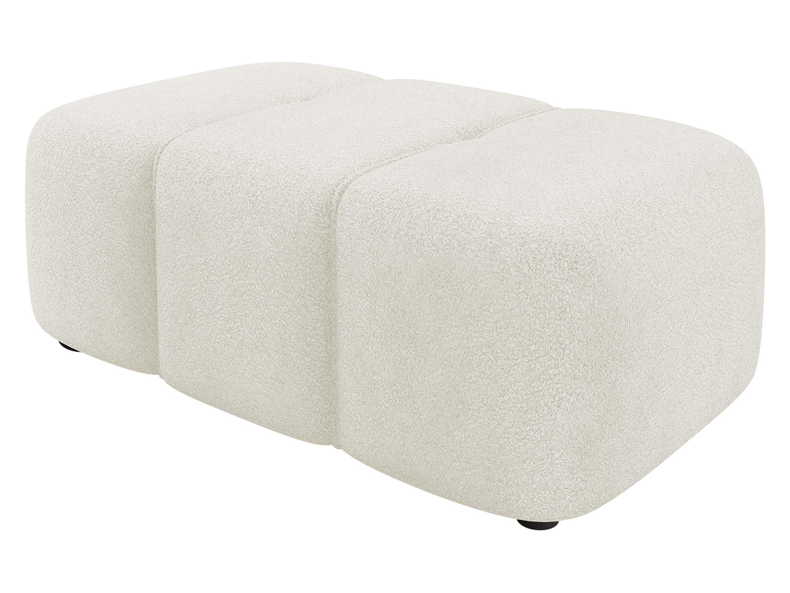 POLSTERHOCKER Furyn Boucle - Creme/Schwarz, Holzwerkstoff/Kunststoff (93/38/62cm) - MIRJAN24