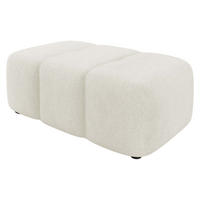 POLSTERHOCKER Furyn Boucle - Creme/Schwarz, Holzwerkstoff/Kunststoff (93/38/62cm) - MIRJAN24