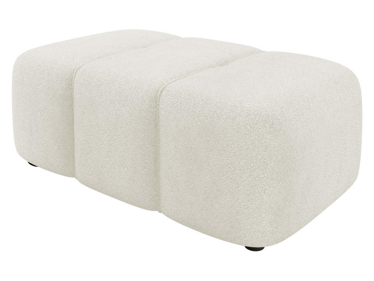 POLSTERHOCKER Furyn Boucle - Creme/Schwarz, Holzwerkstoff/Kunststoff (93/38/62cm) - MIRJAN24