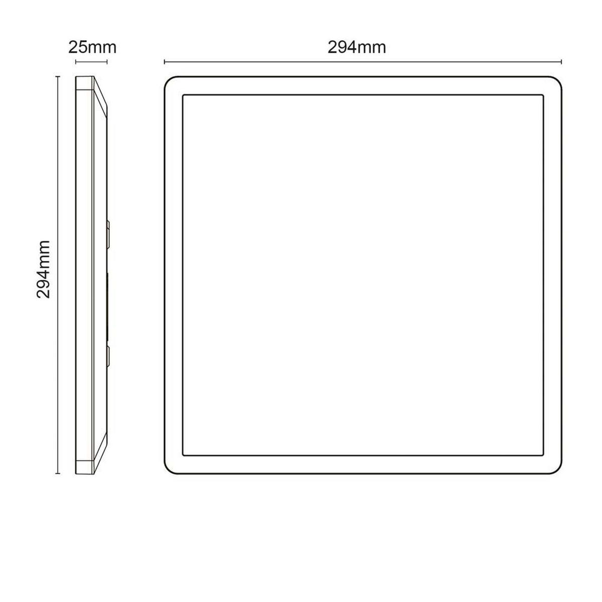 LED DECKENLEUCHTE Holzoptik Braun - Braun, Kunststoff (29.4/29.4/2.5cm) - Globo Lighting