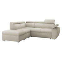 ECKSOFA Boston 2RR1P, Seite: Links PUFAP+R+1P(65)+2R - Silberfarben/Mokka, Holz/Textil (260/230cm) - MIRJAN24