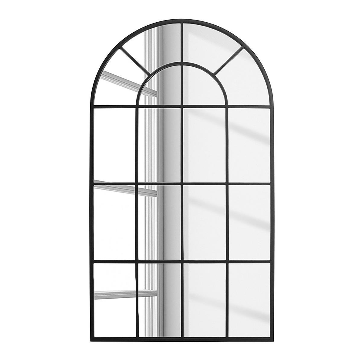 SPIEGEL - halbrund - Metall - Schwarz - Schwarz, Metall (100/180/3cm) - home24