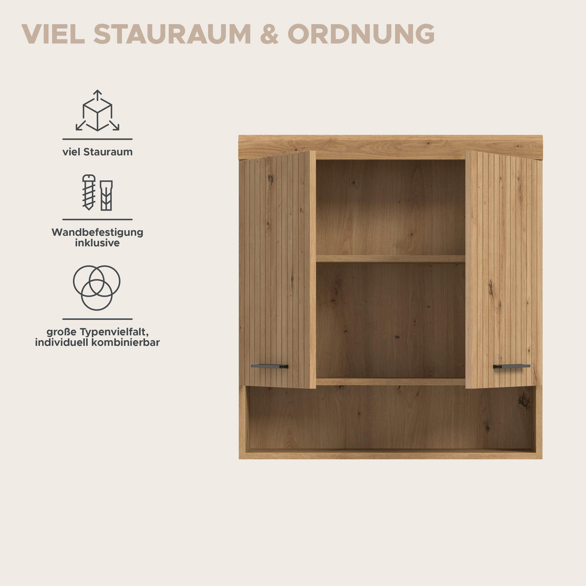 HÄNGESCHRANK 2er SCOUT (B/H/T: ca. 74/79/24 cm) in Artisan Eiche Nachbildung/Artisan Eiche Nachbildung - Eiche Artisan, Holz (74/79/24cm)