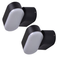 LED AUSSENLEUCHTE Aluminium Schwarz 2er Set - Schwarz, Kunststoff/Metall (11/9.7/9.6cm)