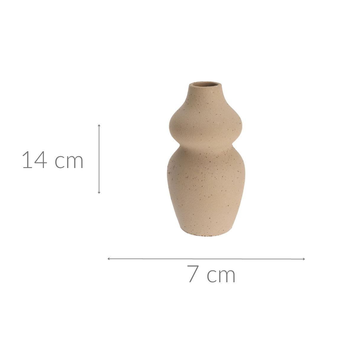 DEKOVASE Keramik H. 14 cm - Beige, Keramik (14.5cm) - Home Styling Collection