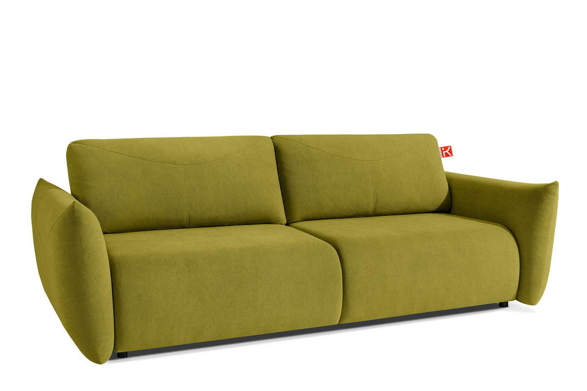 3-SITZER-SOFA LAVIS, Oliv - Olivgrün, Holz/Textil (242/87/111cm) - KONSIMO®