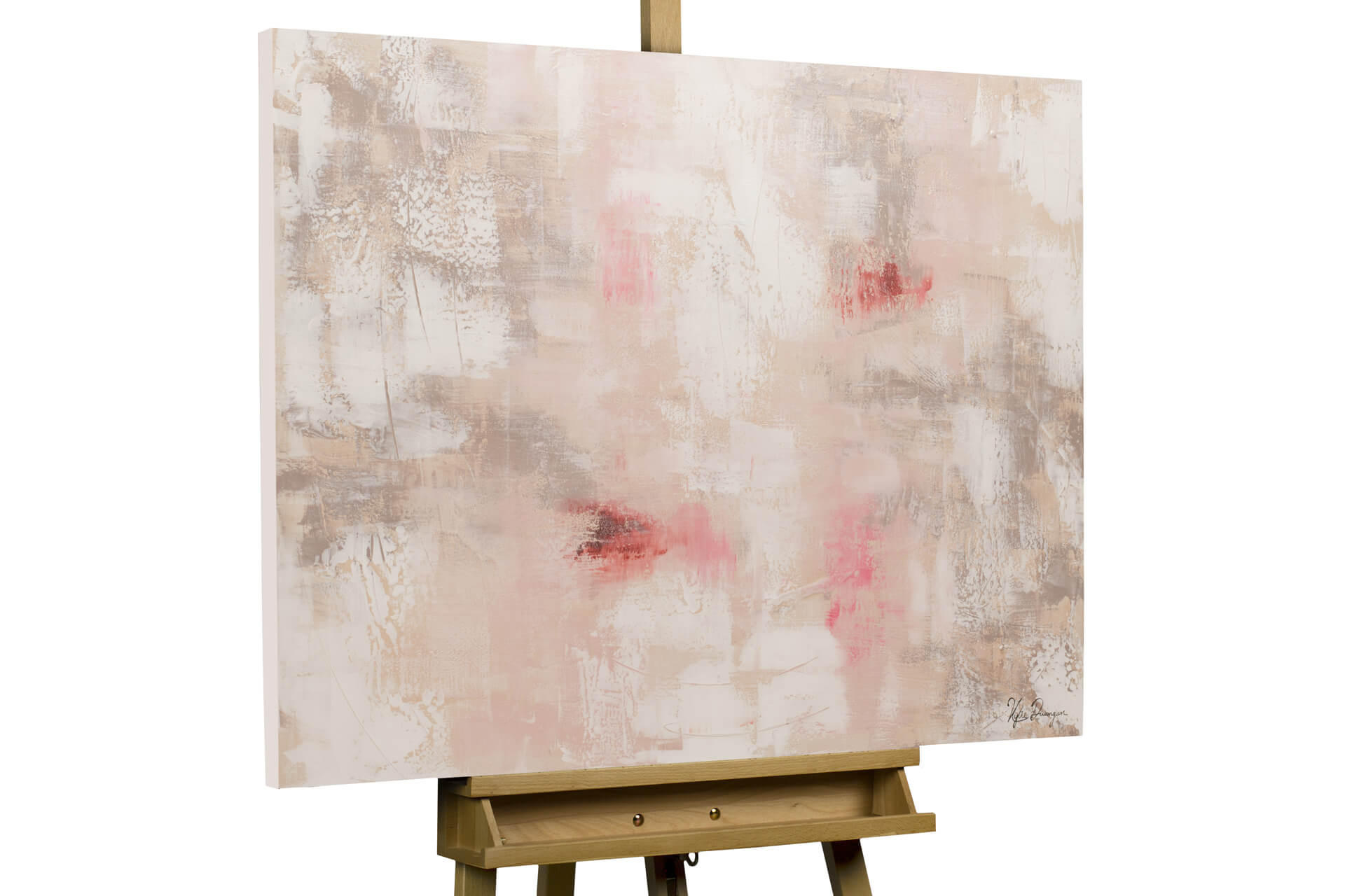 ACRYLBILD HANDGEMALT 100/75 cm - Pink, Holz/Textil (100/75cm) - KUNSTLOFT