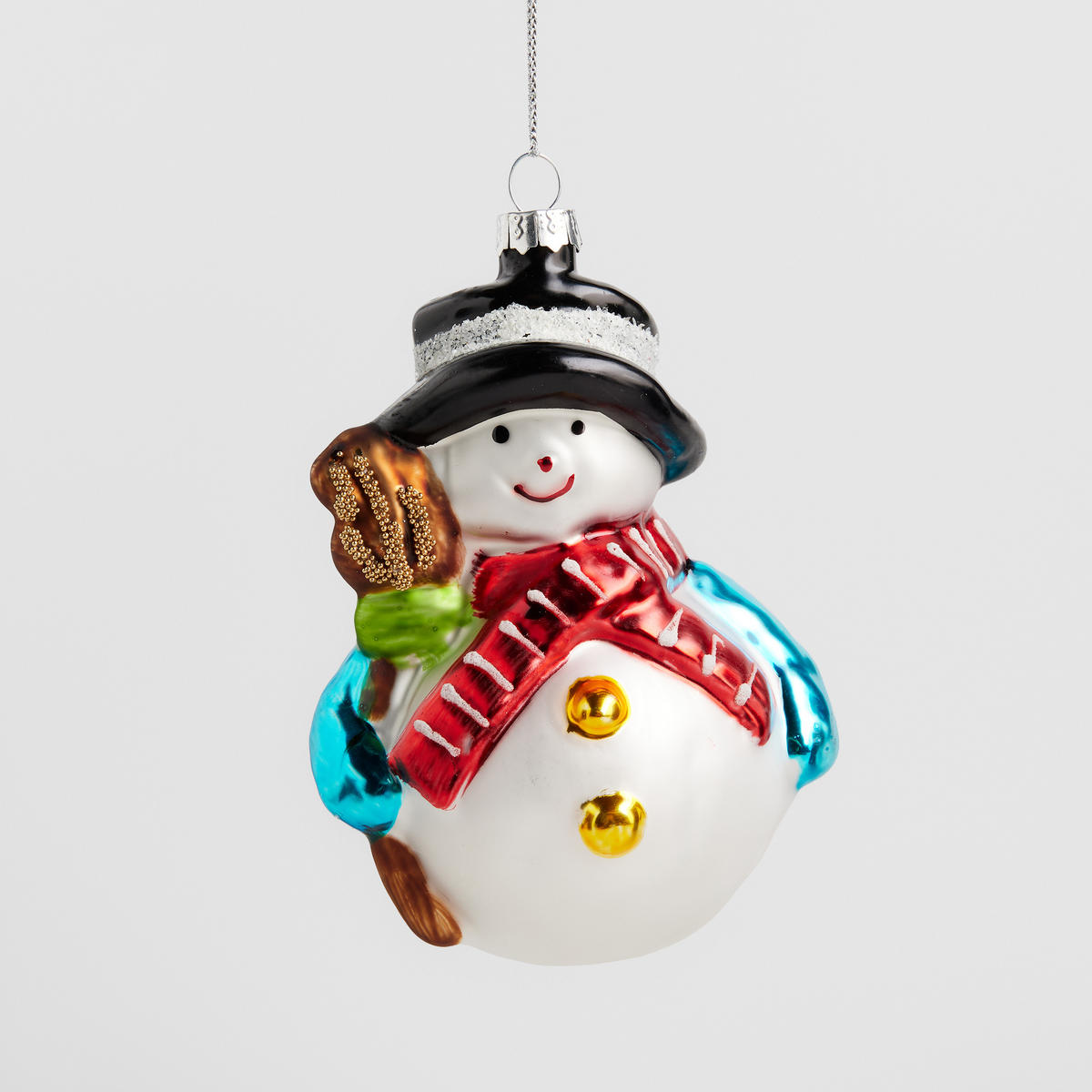 WEIHNACHTSKUGEL Glas MUNECO, 7x11 cm, Schneemann, Christbaumkugeln, Weihnachtsdeko Xmas, Christmas Deko - Weiß, Glas (7/7.5/11.5cm) - home&you