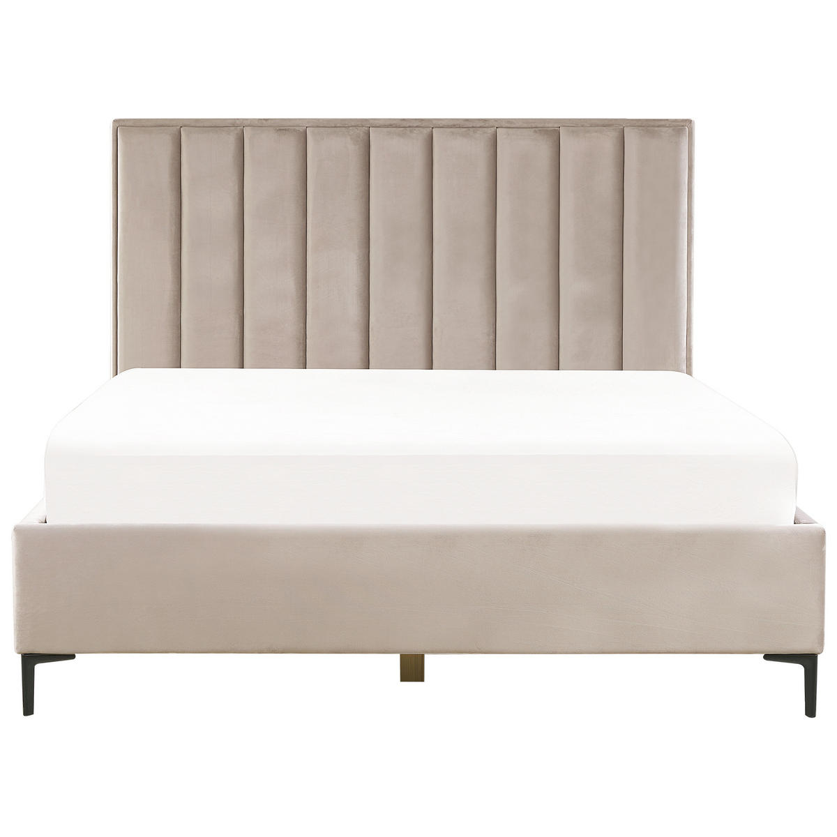 BETT mit Stauraum 180/200 cm Taupe Sezanne - Taupe/Schwarz, Textil (180/200cm) - Beliani