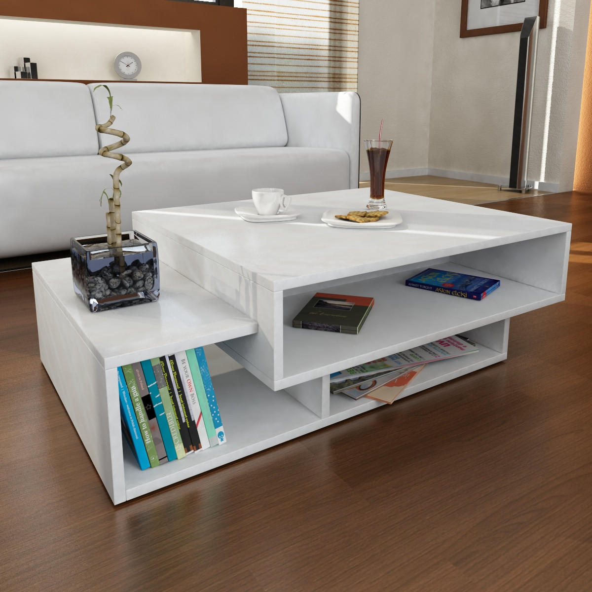 COUCHTISCH Tab Weiß - Weiß, Holzwerkstoff (60/105/32cm) - moebel17