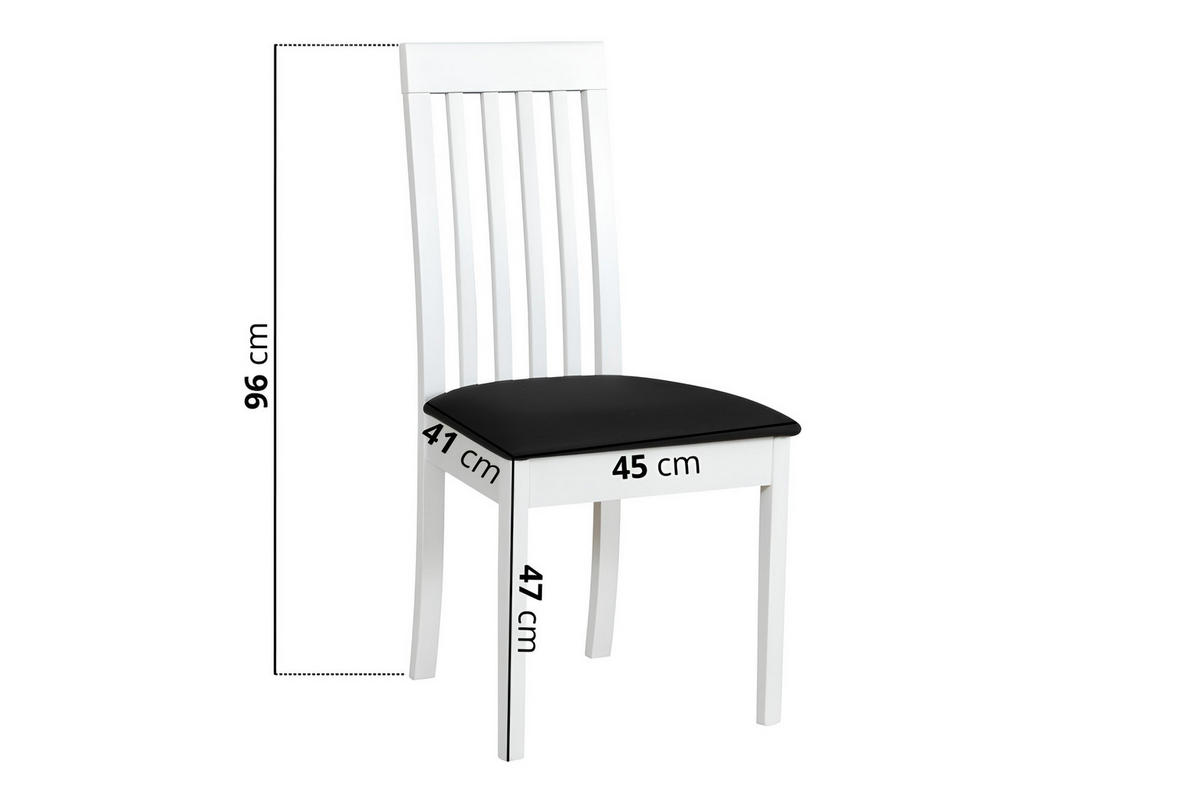 STUHL Roma 9 (4er Set) - Schwarz, Holz (47/96/43cm) - Leaf Design