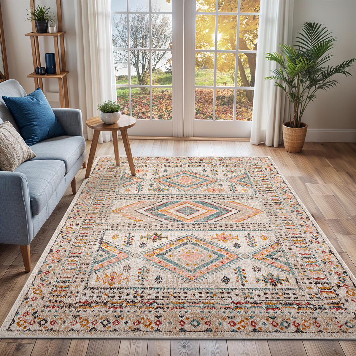 KURZFLORTEPPICH 160/213 cm Grau - Orange, Naturmaterialien/Textil (160/213cm) - LIVABLISS