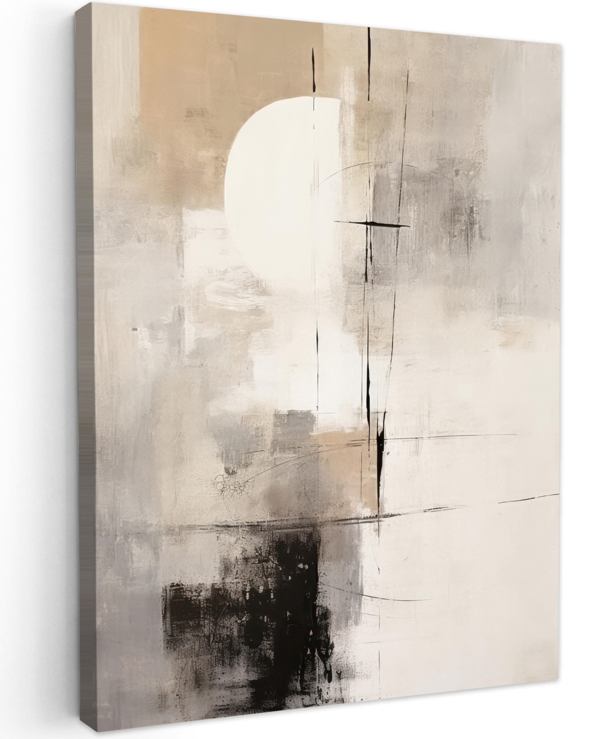 MuchoWow OBRAZ NA PLÁTNĚ Abstraktní - Umění - šedá 60x80 cm
