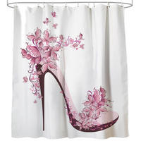 DUSCHVORHANG Schuh 180 x 200 cm - Pink, Textil (180/200cm) - Sanilo