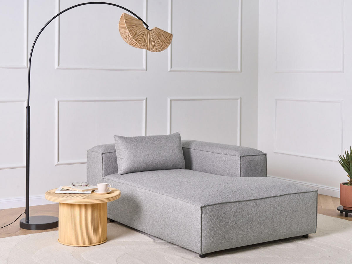 CHAISELONGUE-LINKSSEITIGE Grau Brande - Dunkelgrau, Textil (122/70/184cm) - Beliani