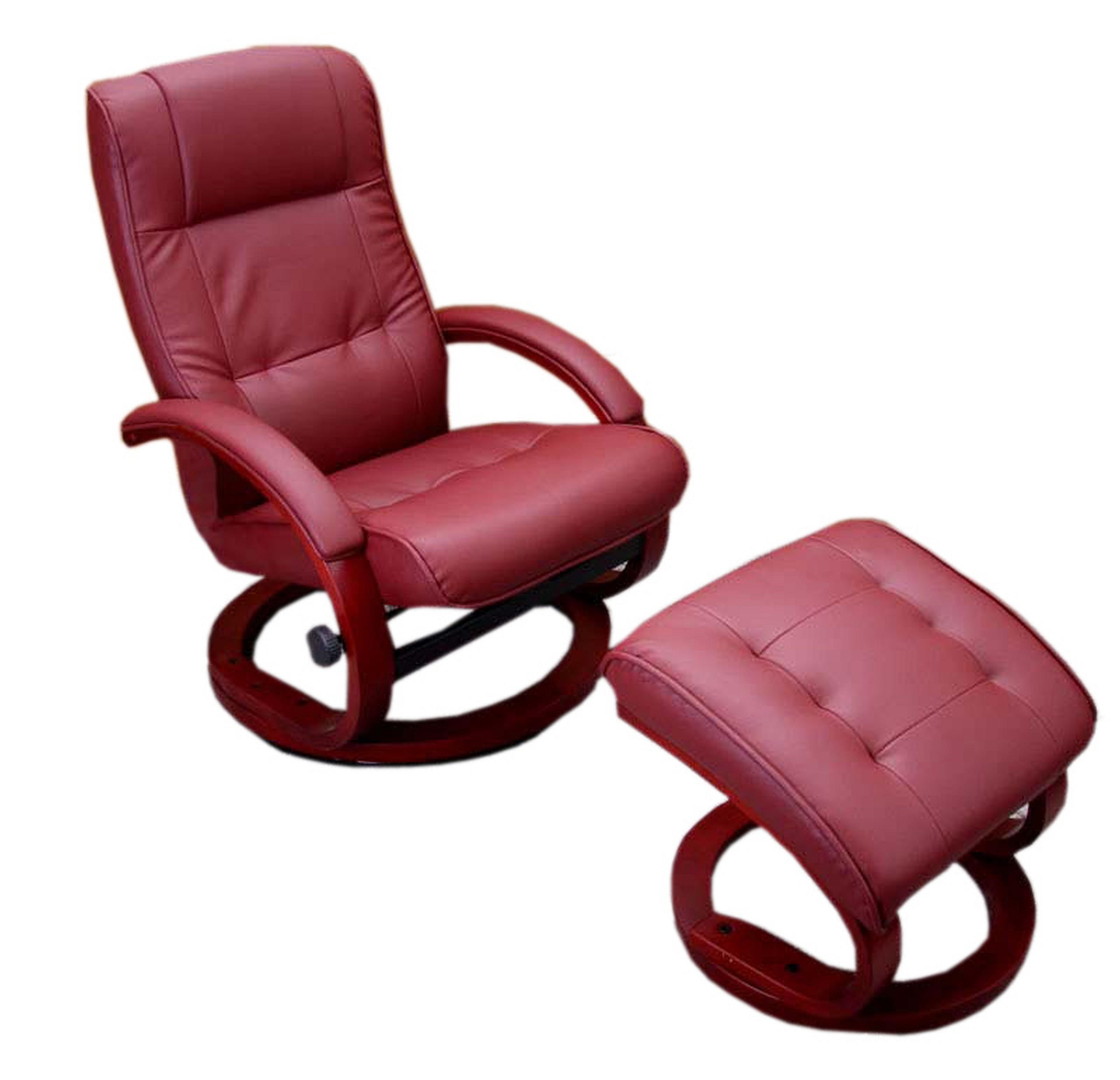 RELAXSESSEL MIT HOCKER Bordeaux - Bordeaux, Textil (66/104/89cm) - MCW