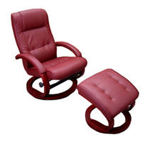 RELAXSESSEL MIT HOCKER Bordeaux - Bordeaux, Textil (66/104/89cm) - MCW